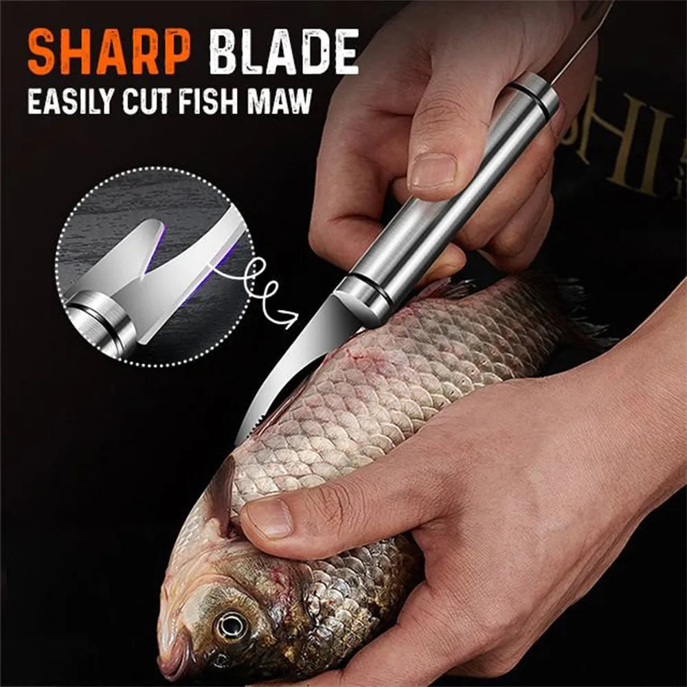 Multifunctional 304 stainless steel shrimp remover with eagle-beak tip and double row blades