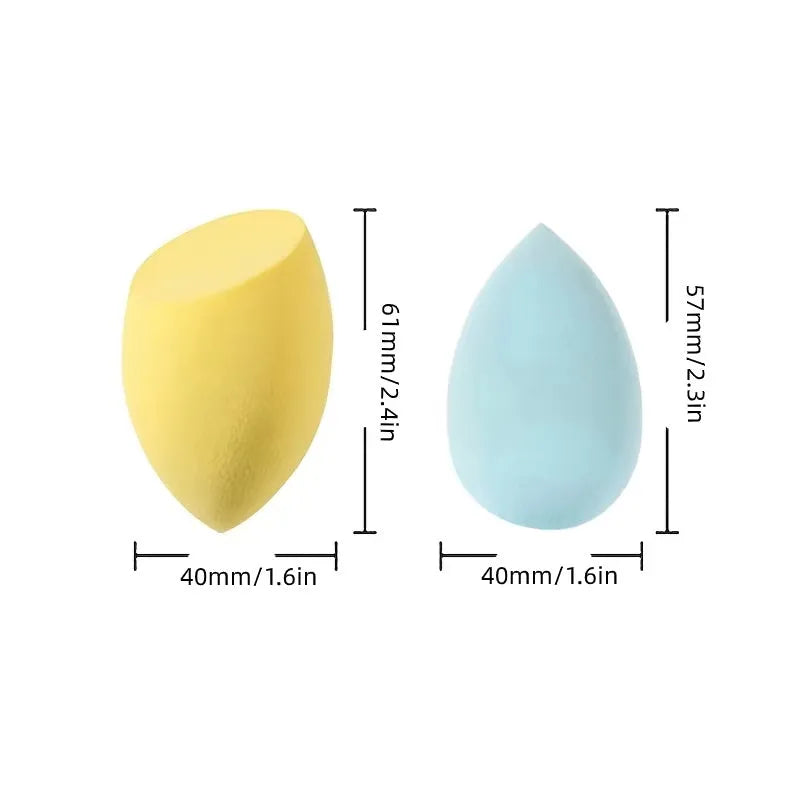 Set of 10 nude, pink and rose red hydrophilic non-latex makeup sponges in bevel drop and peach heart shapes.