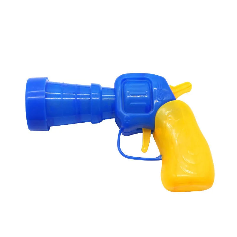 Pet toy electric launcher gun with collection of plush yarn balls for cats and dogs