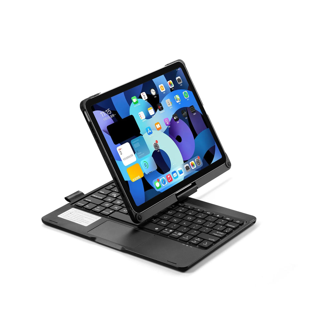 Rotating Bluetooth keyboard with backlit keys for iPad Pro and Air models in black colour
