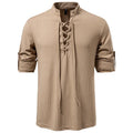 Men's casual long sleeve T-shirt with drawstring, slim fit, shown in six colours, sizes S to 2XL.