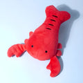 Red lobster squeaky stuffed dog toy for small breeds, 12.5 cm long