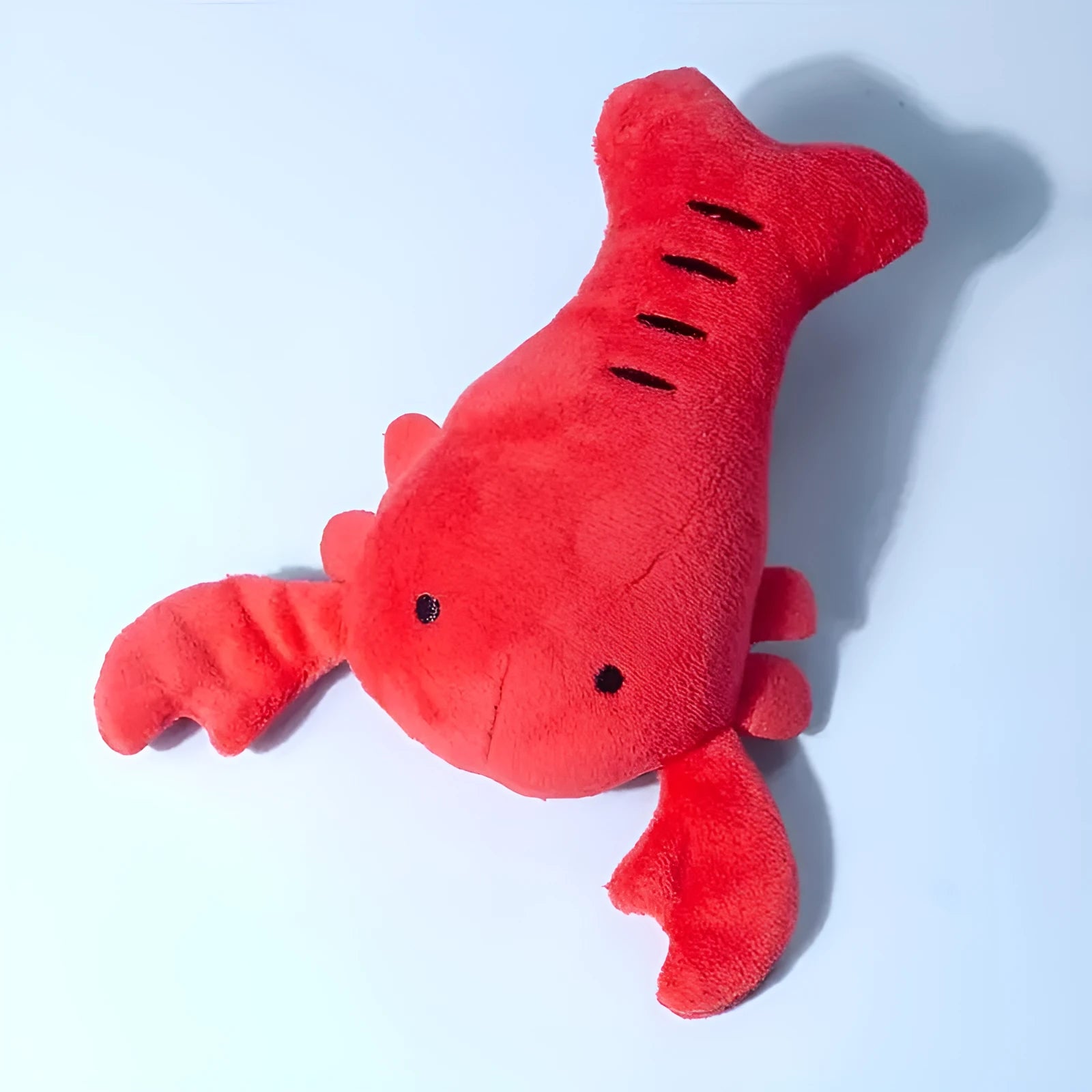 Red lobster squeaky stuffed dog toy for small breeds, 12.5 cm long
