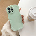 Wave pattern soft TPU iPhone case in cream candy colour options