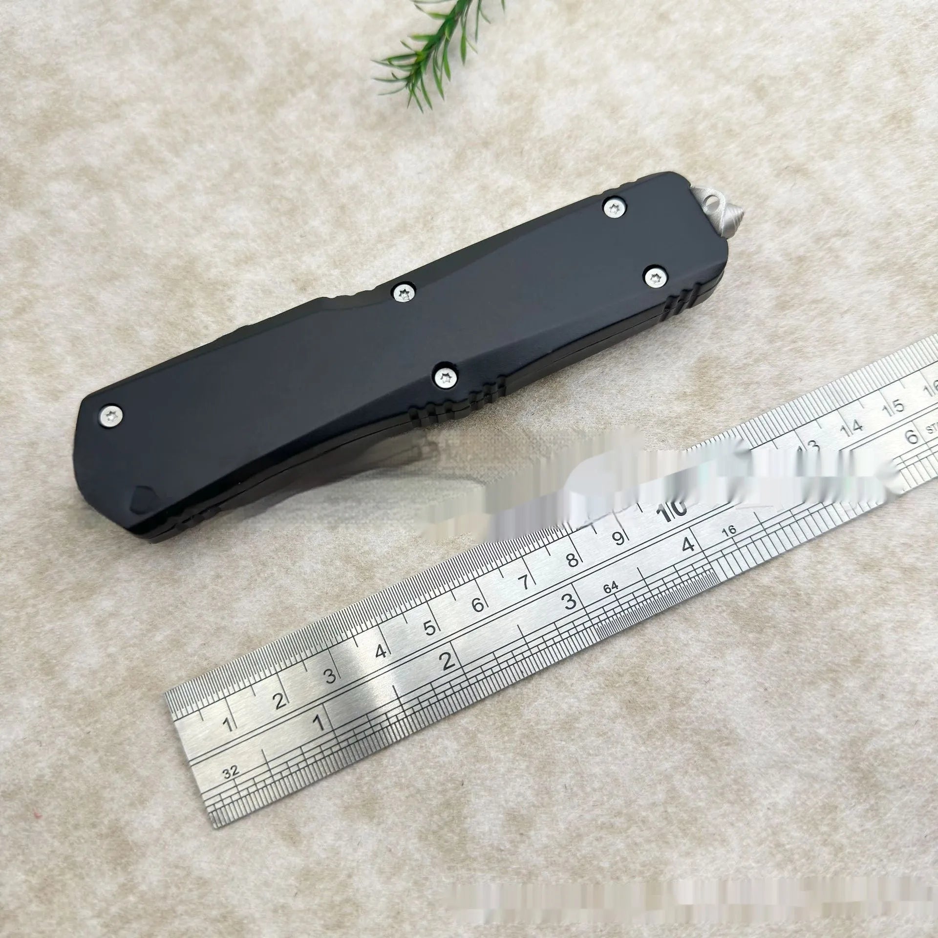 Outdoor camping tactical folding knife with 440C stainless steel blade and zinc alloy handle, 23.7cm total length
