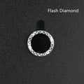 Aluminum alloy camera protection ring and diamond lens film for iPhone 12 in gold colour.