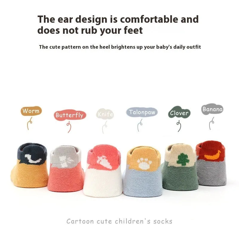 Cotton toddler and baby ankle socks, ultra short tube, free size, one pair