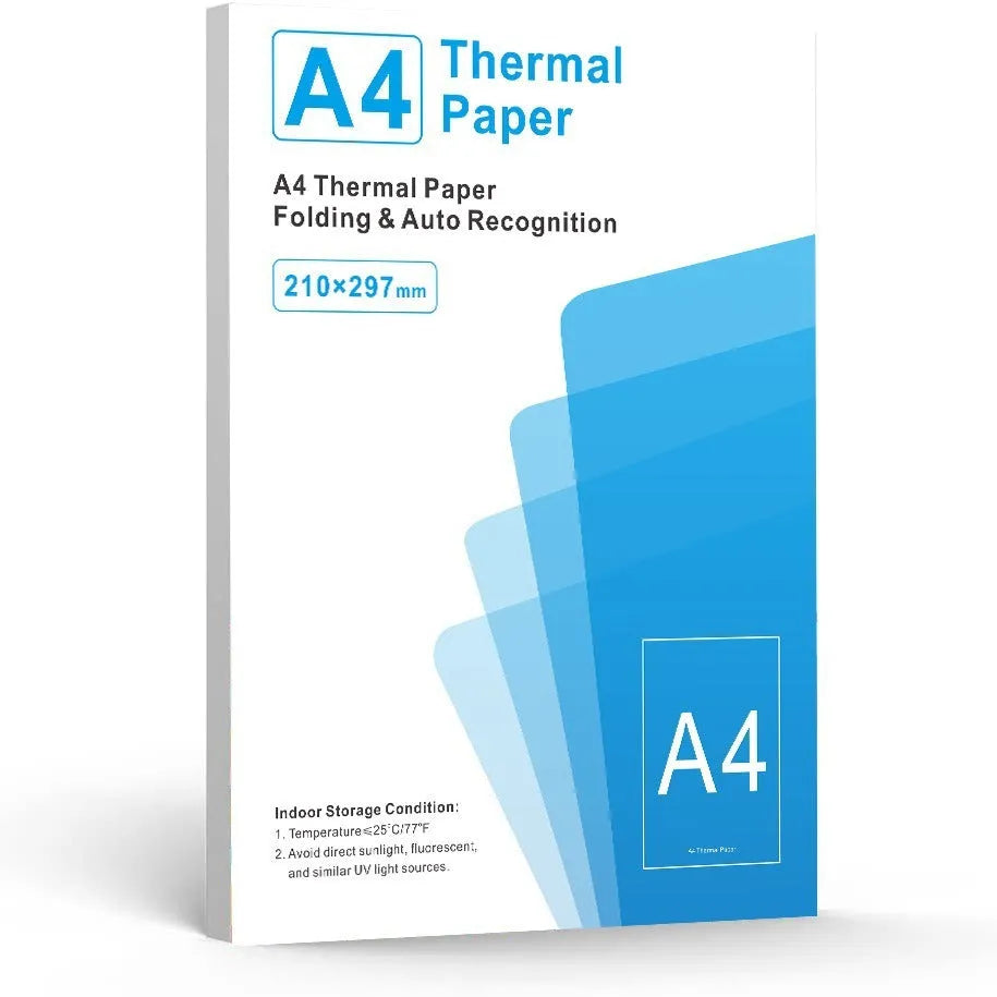 A4 thermal printer paper white sheets in folding paper bag or colour box packaging options