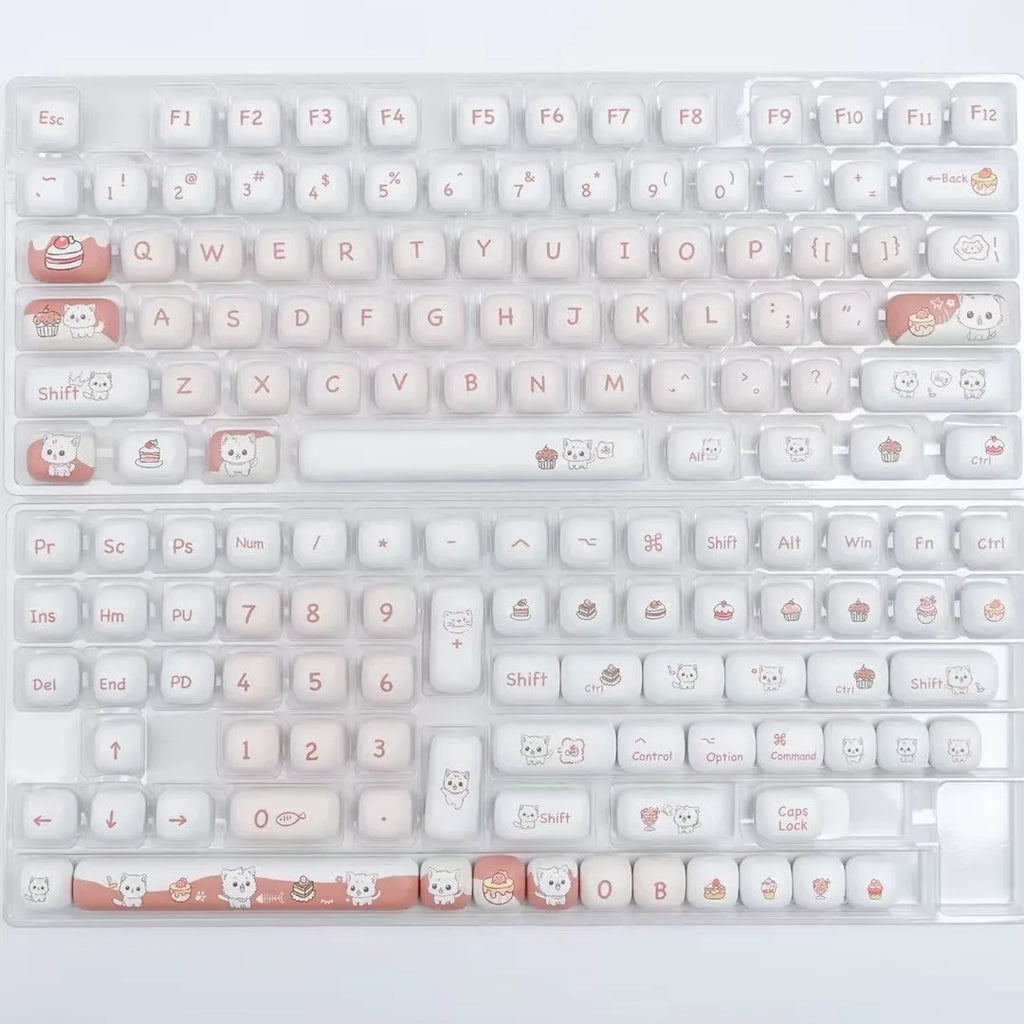 Dessert cat cartoon design sublimation key cap for mechanical keyboard customisation