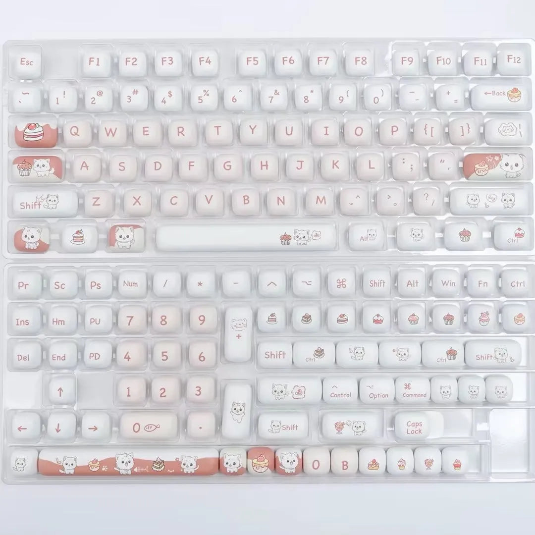 Dessert cat cartoon design sublimation key cap for mechanical keyboard customisation
