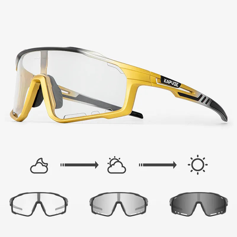 Photochromic cycling sunglasses with TR90 frame in semi-rimless design for outdoor sports