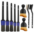 Round disc car cleaning brush set with 0.3mm PP bristles and plastic handles for interior dust removal