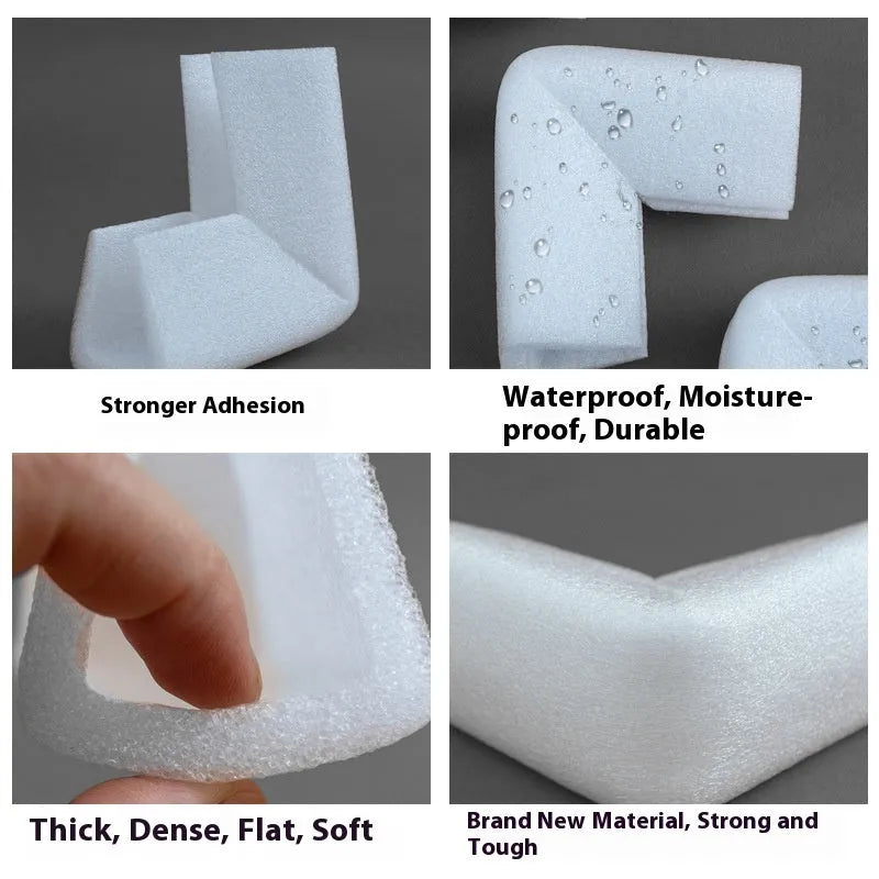 Clear EPE pearl cotton corner protectors U10 style 10mm slot, pack of 800, for furniture and wall edges.