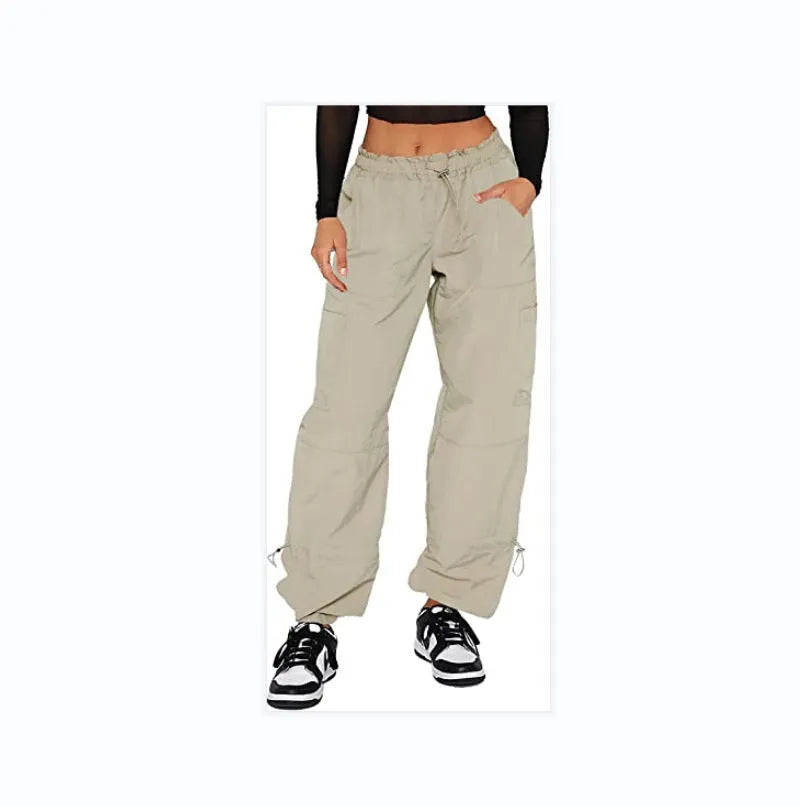 Straight-leg cargo casual pants with multiple pockets in various colour options