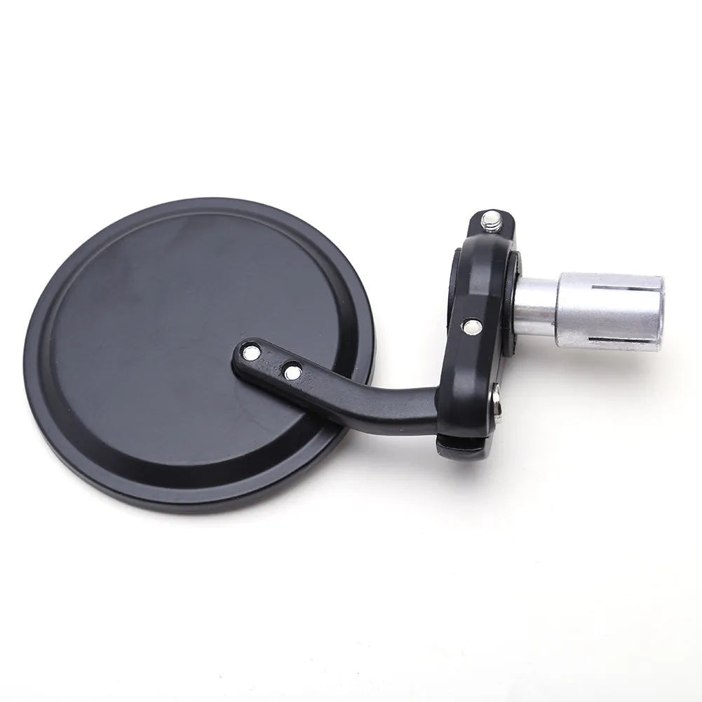 Motorcycle modified handlebar rearview mirror with 22mm clamp black aluminium cover spherical glass