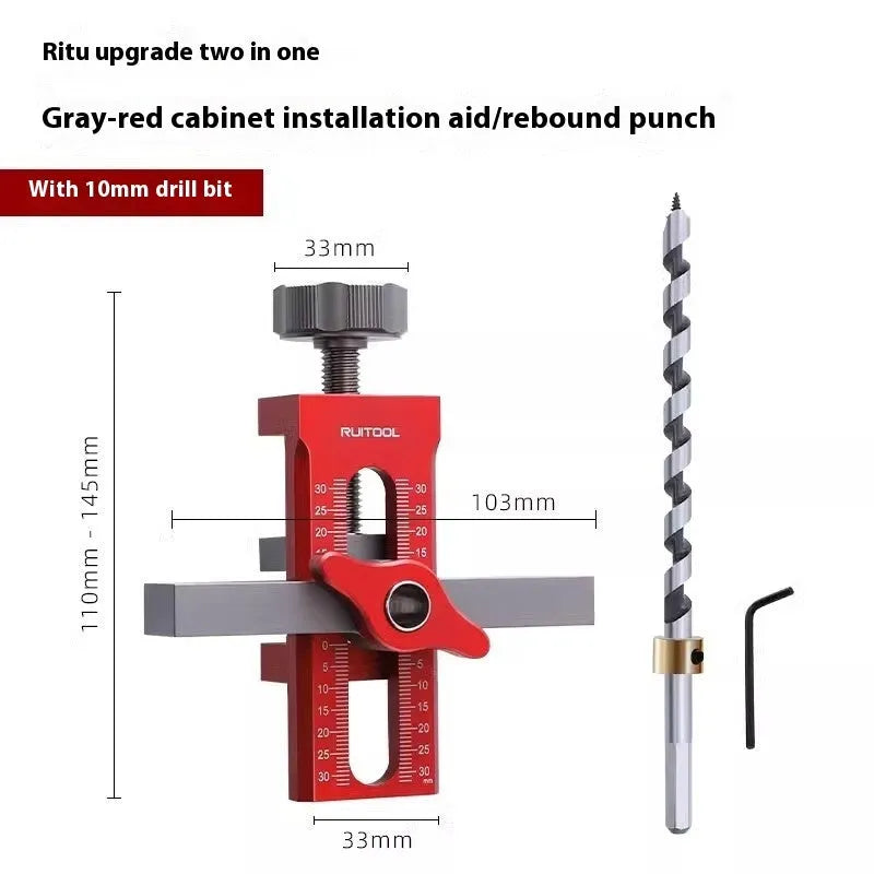 Aluminium alloy cabinet door installation tool with diamond drill bit for woodworking projects