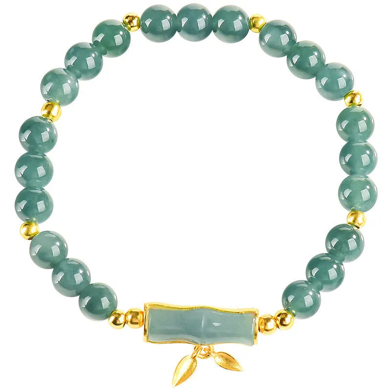 S925 sterling silver women's bracelet with blue round beads and high-rise modelling