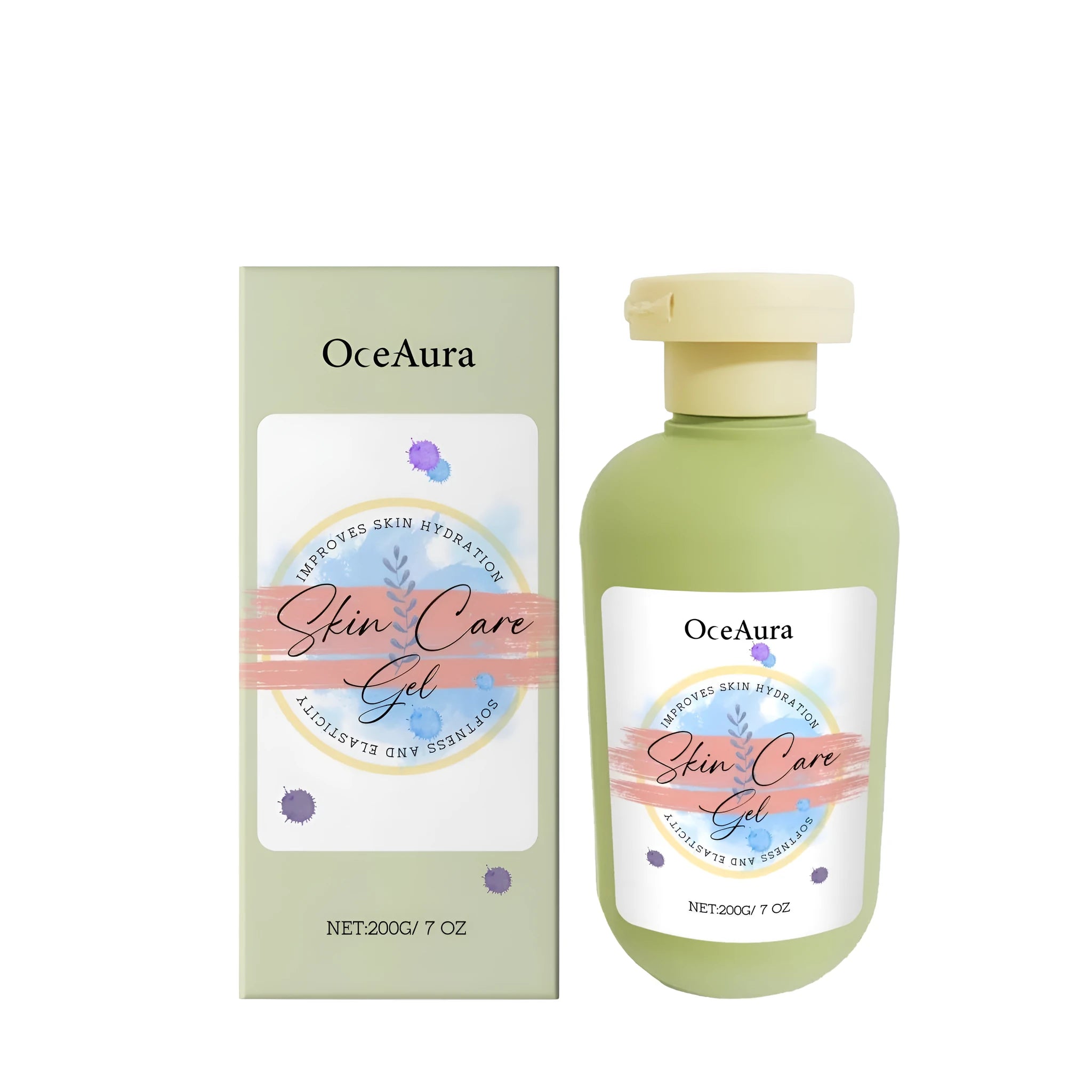 200g moisturising gel container with natural jojoba and coconut oil formulation for facial skincare