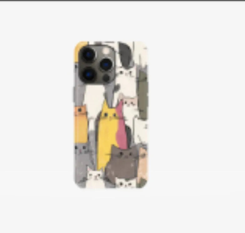 Plastic all inclusive phone case for iPhone 11 to 16 series with heat transfer print design