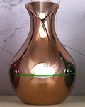 Vase humidifier 130ml 5V 3W in crackle mahogany or wood grain finish on a desk