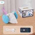 Electric cat toy mouse with remote control in blue or yellow technical mouse design