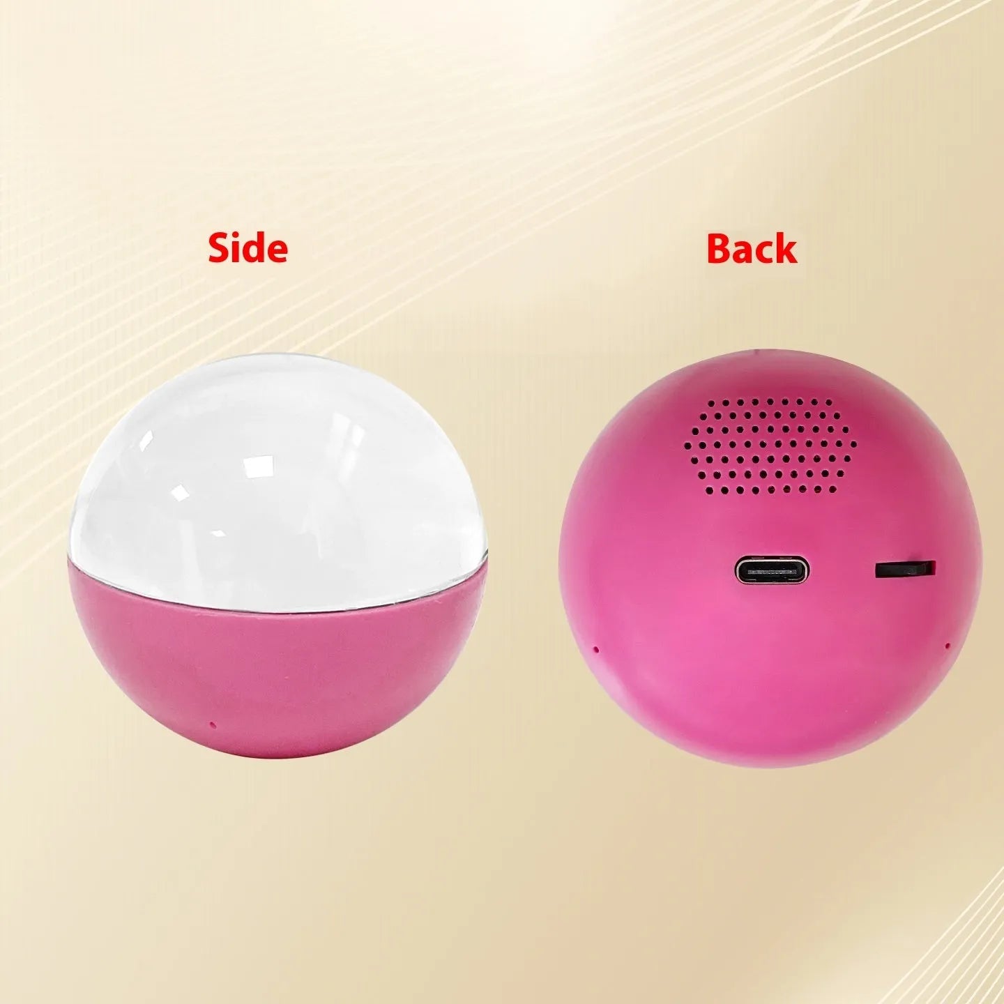 2.1-inch round screen electronic ball video player in orange, blue, white, pink, or black plastic casing with pull-wheel control