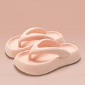 Solid colour EVA thong sandals with a thick sole and a decorative bow on the strap.