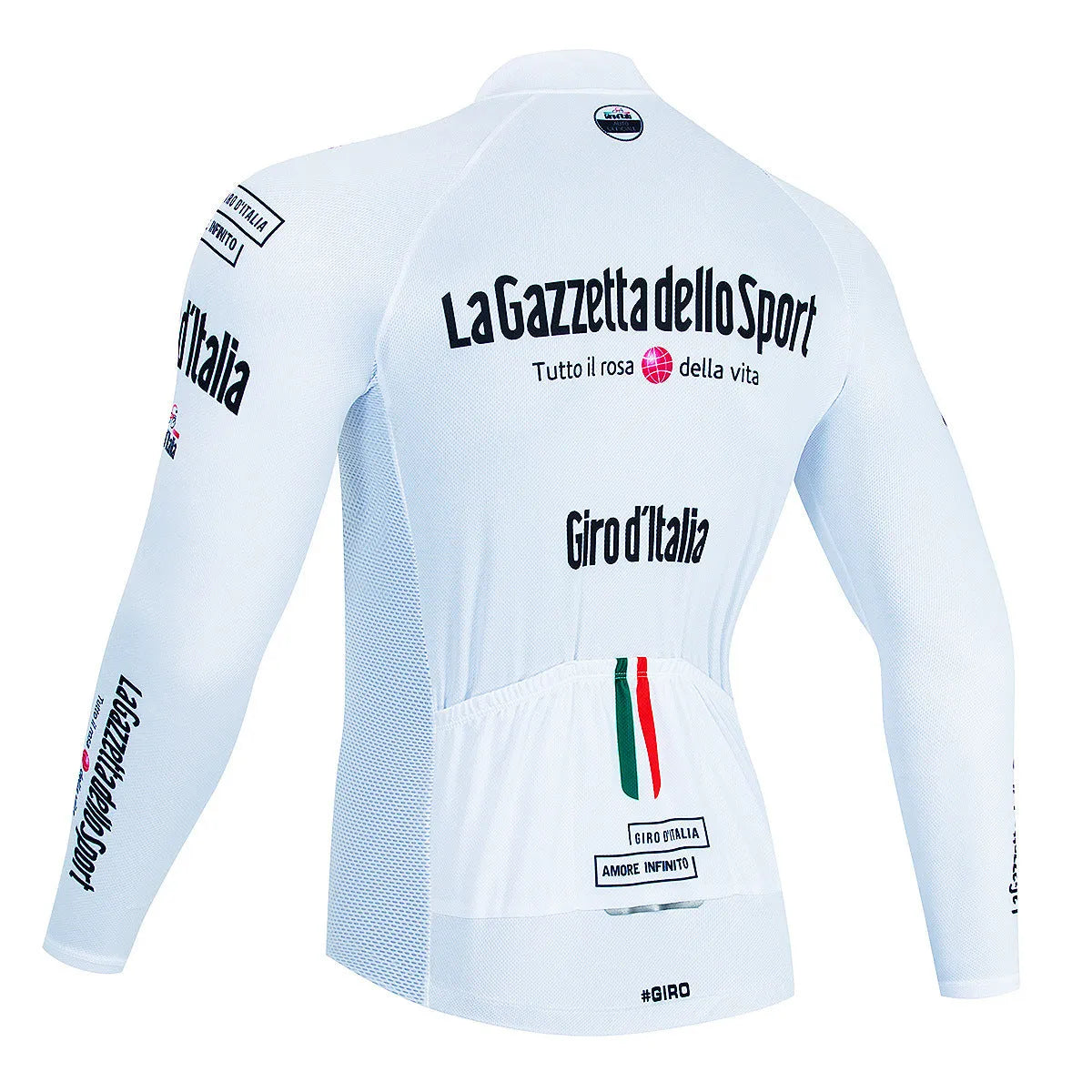 Men's long sleeve cycling top in a patterned colour, showing the breathable fabric and fit for biking.