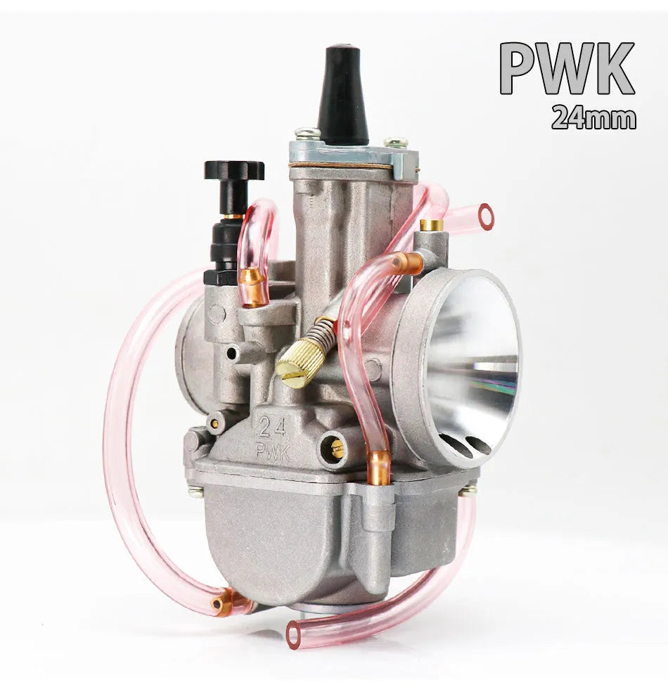 PWK sandblasting motorcycle carburetor kit with seven size options from 21mm to 34mm bore.
