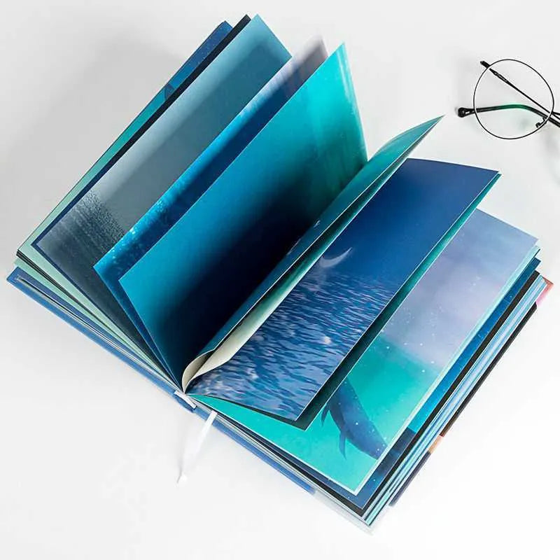 Chinese-style whale A5 hardcover colouring diary with pre-printed colour pages