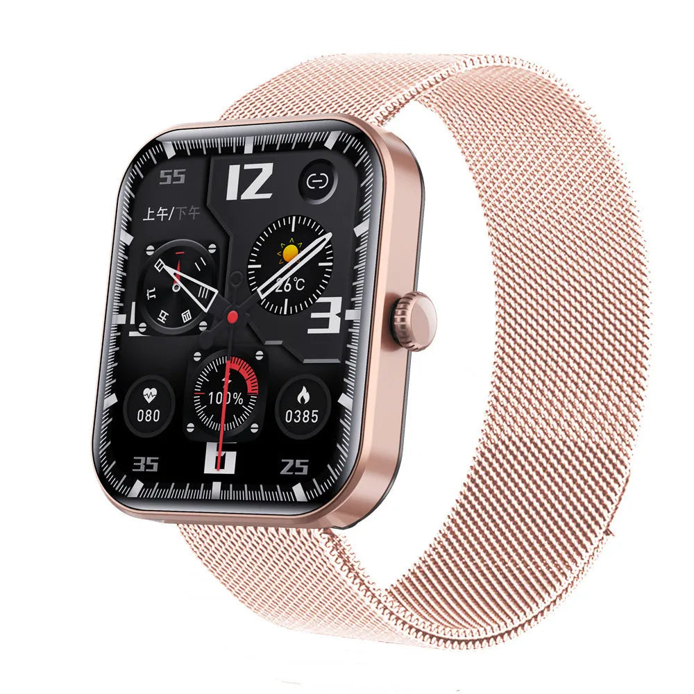 Smart plastic watch with sleep monitoring and heart rate tracking in a pink capsule colour