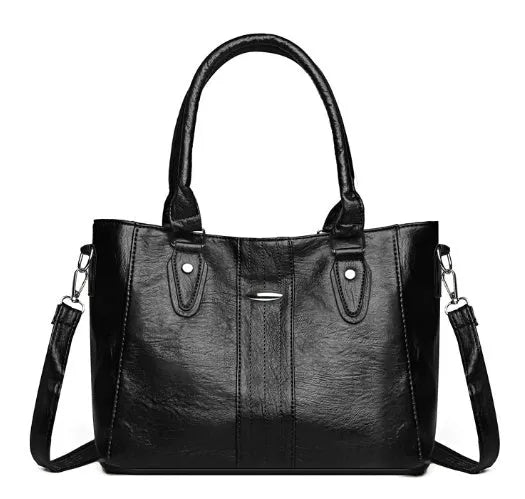 PU large capacity underarm shoulder messenger bag in camel colour with horizontal square shape and sandwich pocket.