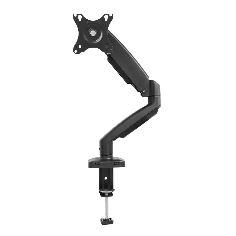 Black LCD screen rotating telescopic bracket elevated rack on desk with adjustable height and tilt