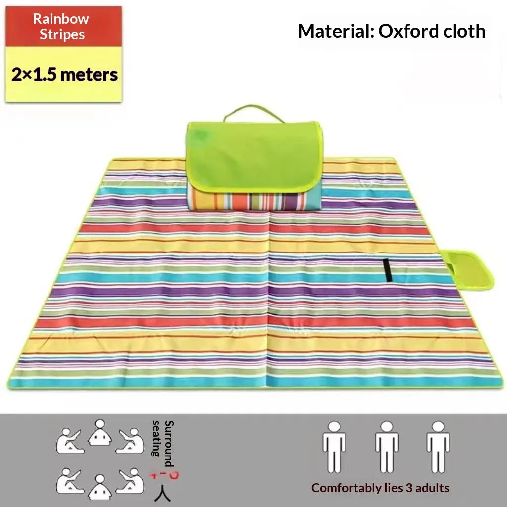 600D Oxford cloth picnic mat foldable outdoor camping blanket in seven colourways and sizes 100x150cm to 200x200cm