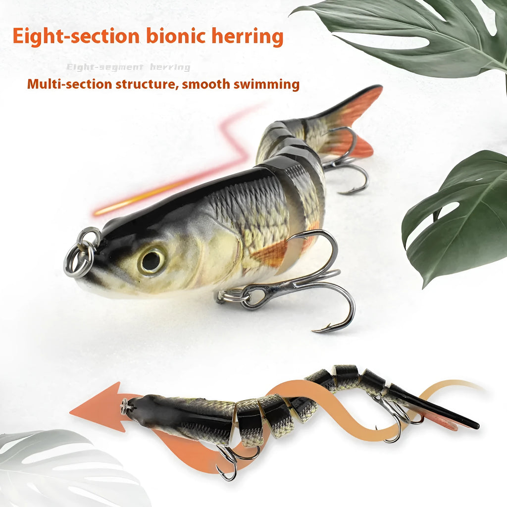 133 mm long, 203g hard plastic bionic fishing lure in multiple colour options with storage box.