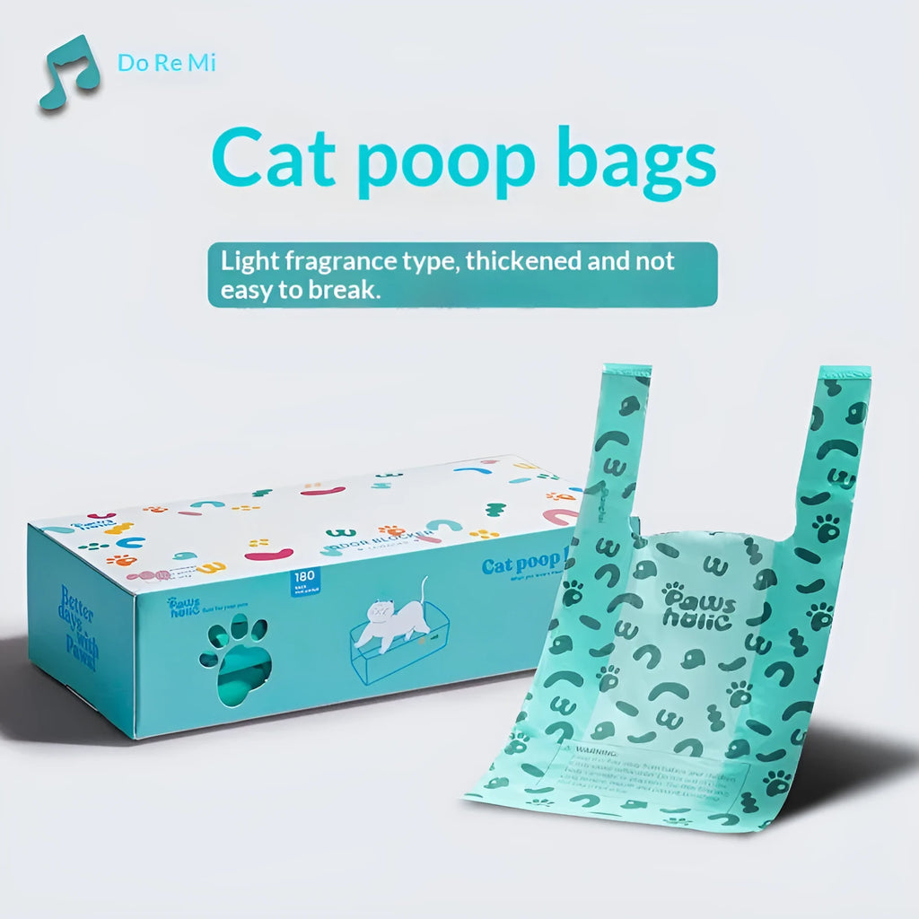 Blue deodorizing cat poop garbage bag for litter shovel disposal