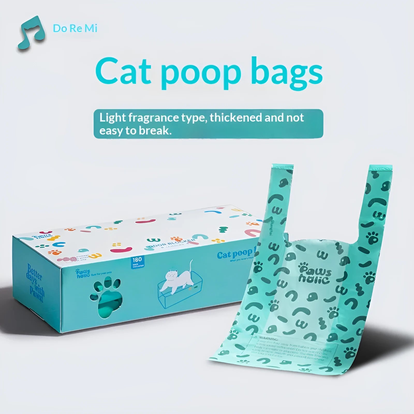 Blue deodorizing cat poop garbage bag for litter shovel disposal