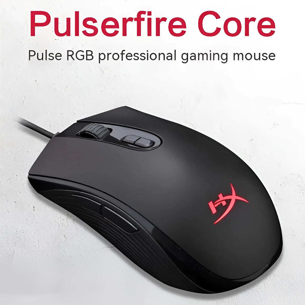 Extremely Unknown Pulse RGB wired gaming mouse in black or pink with USB cable