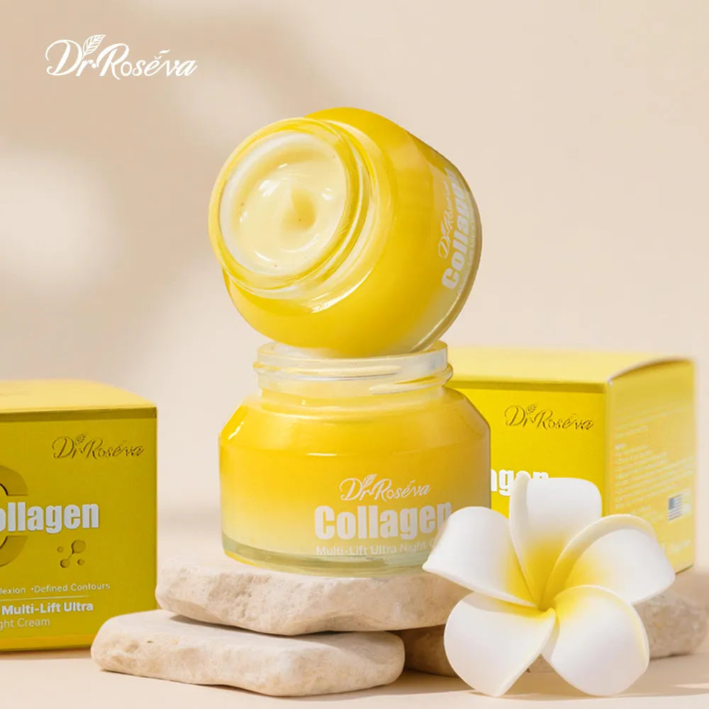 DR.ROSEVA private label collagen night cream for face, 166g jar, firming repair moisturising anti-aging anti-wrinkle