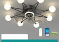 Nordic ceiling fan light with LED and Full of Stars design in black colour for living room