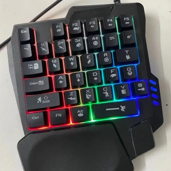 Single-handed mechanical keyboard and mouse combination with 1.5m USB cable