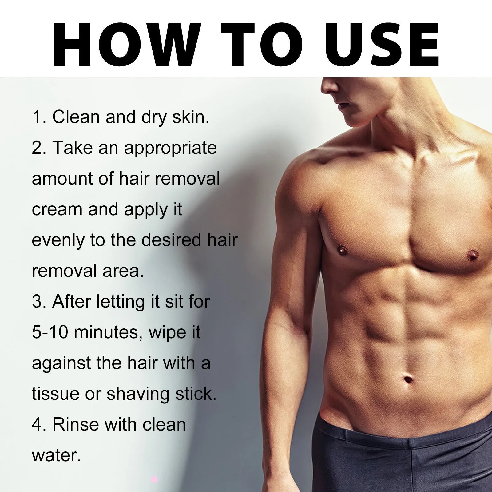 Men's hair removal cream tube 100ml for facial and body hair removal