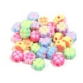 15mm acrylic love clover craft beads with frosted finish in various colours