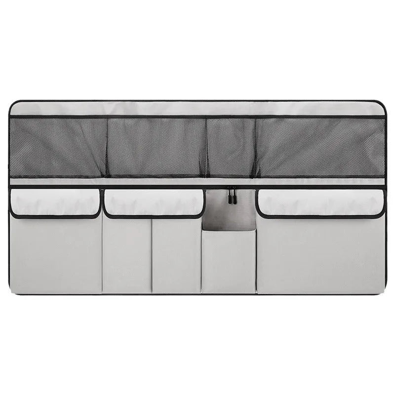Large capacity car storage box in Oxford cloth with mesh pockets, hanging design, 105x51x9cm, black colour