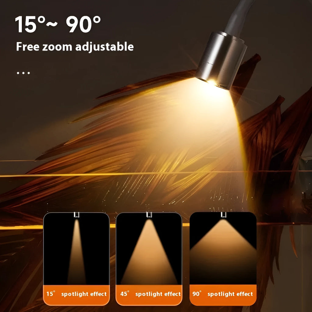 Mini LED aquarium light with clip-on mounting for small 15-40cm fish tanks