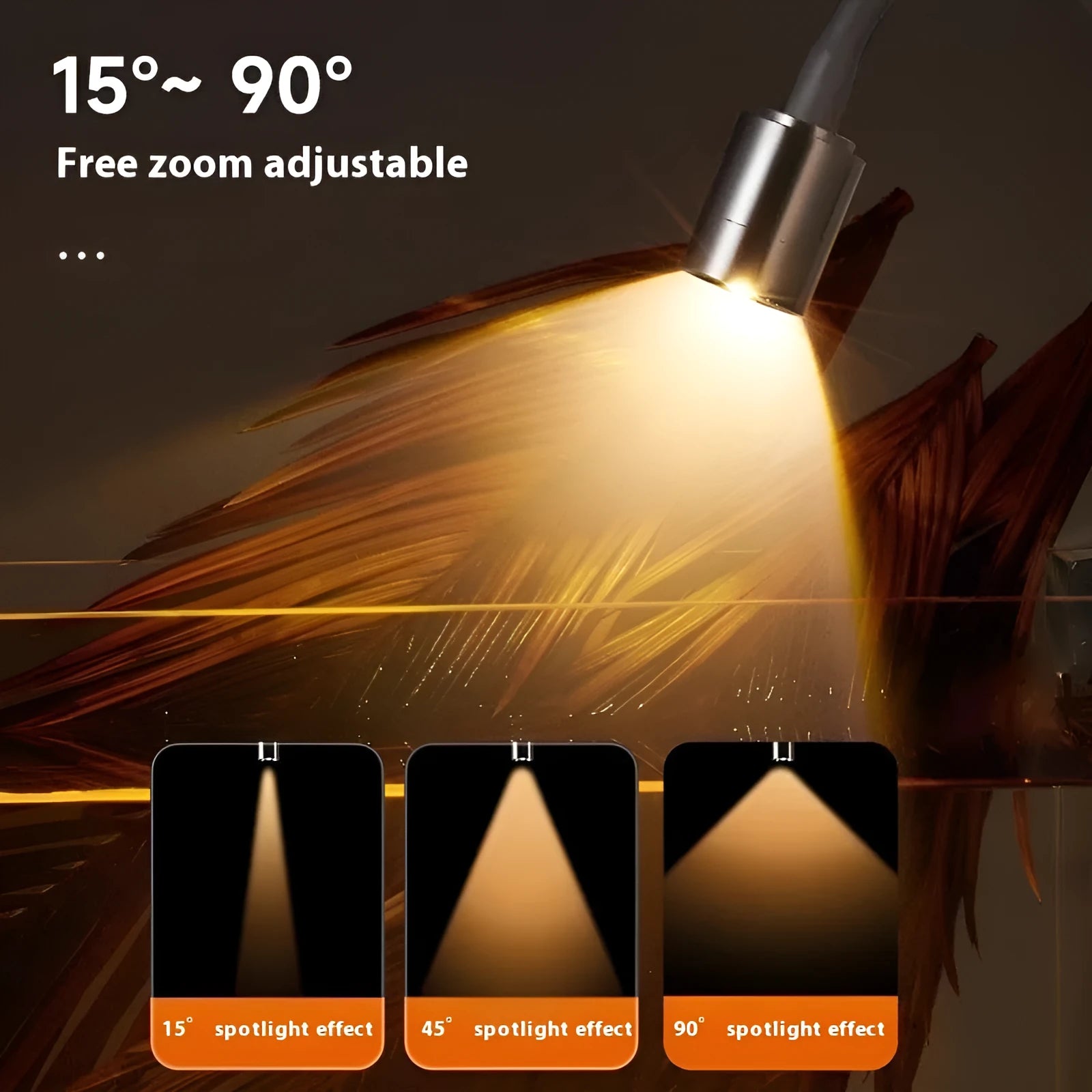 Mini LED aquarium light with clip-on mounting for small 15-40cm fish tanks