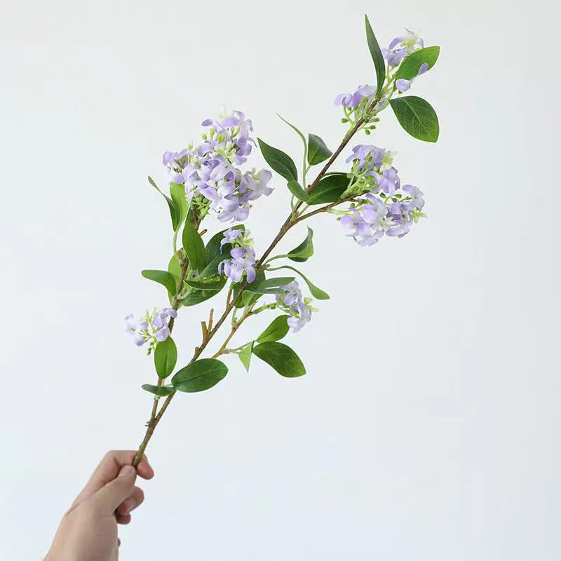 Single artificial silk flower stem in white for table decoration and wedding photography props, 50g