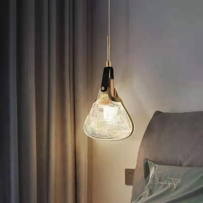 Modern net red lucky bag chandelier with acrylic shade and zinc alloy frame, 13x16cm ceiling light for bedroom