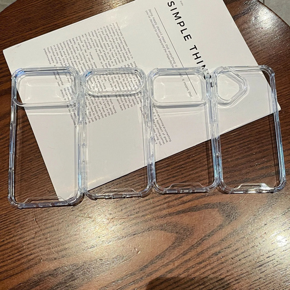 Transparent PC phone case for iPhone, shockproof anti-fall cover, simple all-inclusive style