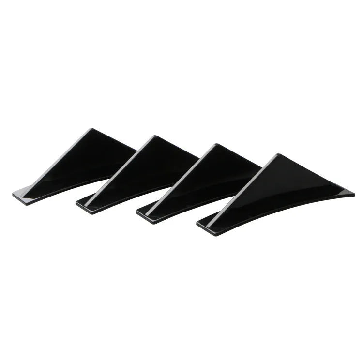 Universal triangle car rear spoiler in bright black and carbon fibre finishes